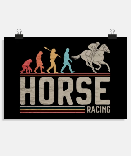 Poster horse racing horse riding