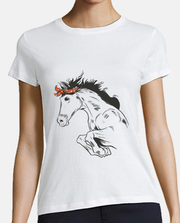 horse, thoroughbred, with bandana