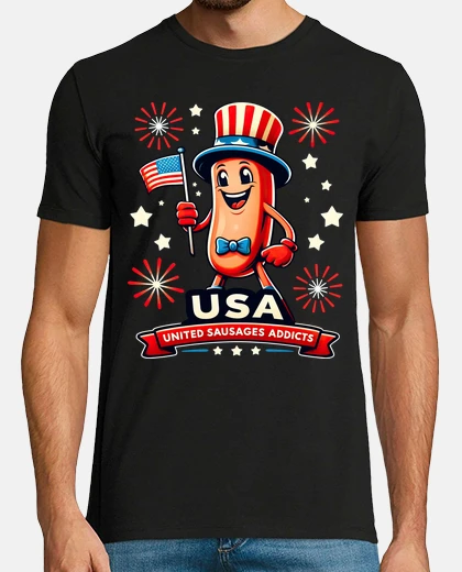 Camiseta hot dog américa independencia 4 de juli