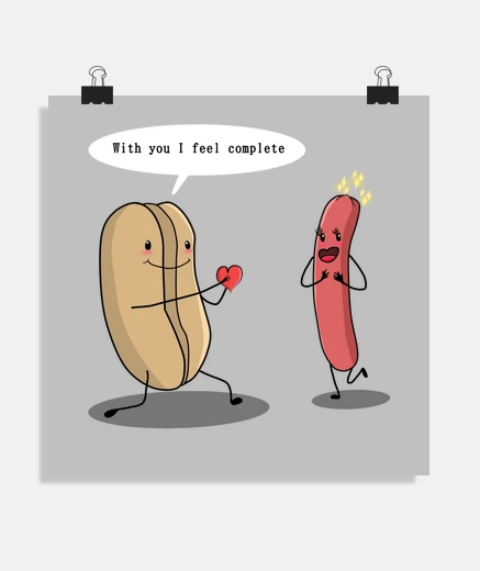 Póster Hot Dog Amor