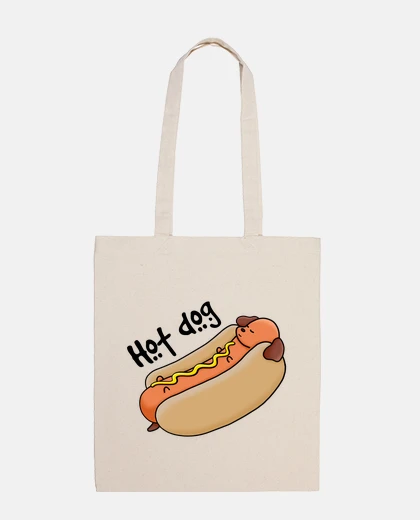 Bag hot dog dog dachshund funny funny game bag market shopping salon humor tote