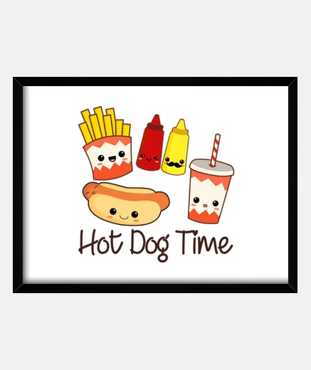 Framed hot dog time