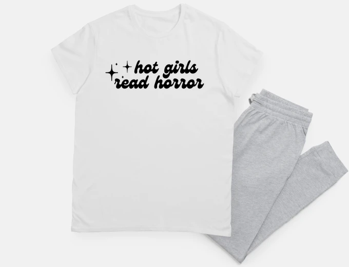 Pyjama hot girls read horror