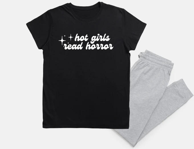 Pyjama hot girls read horror
