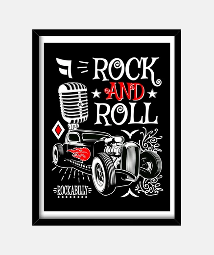 Framed hotrod frame rockabilly music american classic cars retro 1950s 60s 70s rock n roll usa