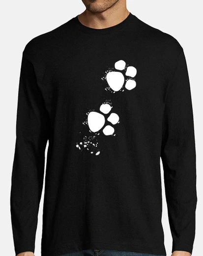 Camiseta Huellas perro blancas