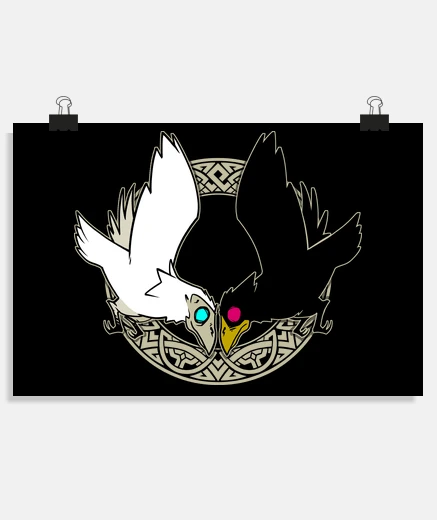 Poster hugin and munin mythologie nordique