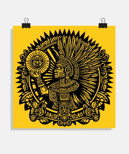 Poster Huitzilopochtli aztèque mythologie bureau salon boutique magasin affiche stand 
