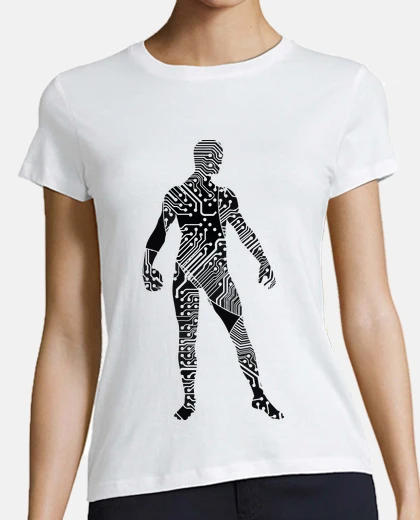 T-shirt human silhouette black circuit