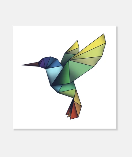Wall hummingbird prism canvas