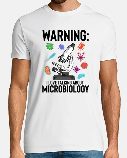 Tee-shirt humoristique avertissement love parler microbiologie virologie nouveauté bactériologie microbiologis