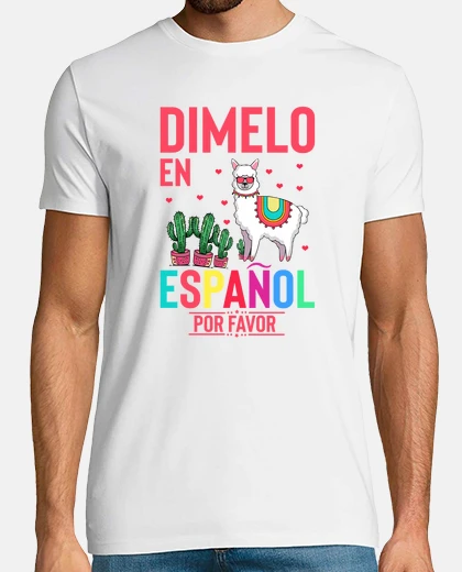 T-shirt Humorous En Espanol Por Favor Llama Hispanic Enthusiast Novelty Castilian Spain Nationalism National