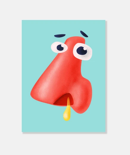 Tableau humour drôle nez qui coule santé