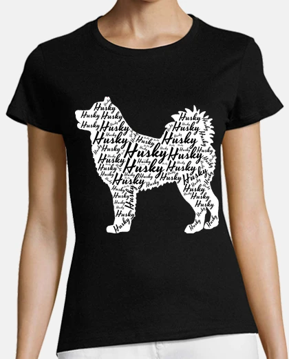 Tee-shirt Husky Silhouette Nuage de mots