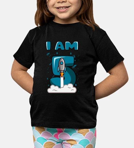 Children's i am 5 year old 5th birthday boy space