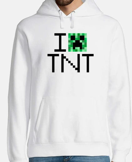 Hoodie I creeper (love) tnt minecraft - black