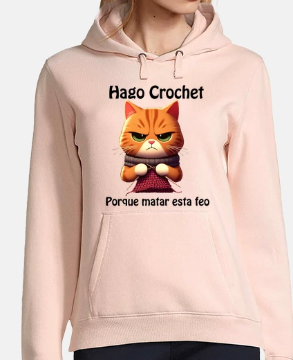 Hoodie I crochet - black letters