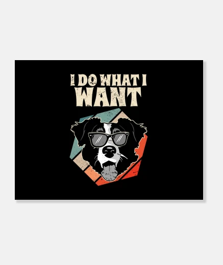 Wall i do what i want border collie vintage