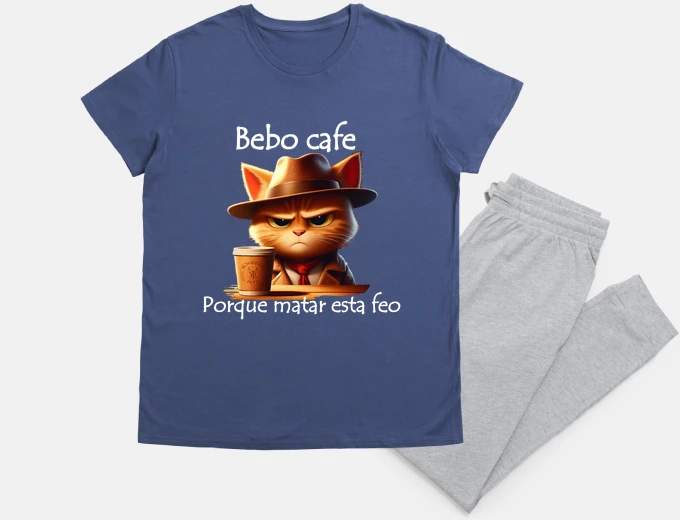 Pajama I drink coffee - white letters