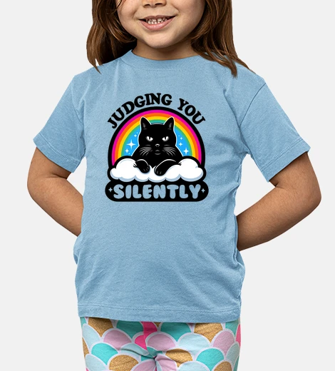 Kids I judge you in silence humor cat