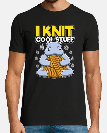 Tee-shirt I Knit Cool Stuff  Hippo Knitting