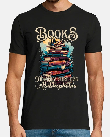 T-shirt i libri unica una cura per l&#39;abibliofobia