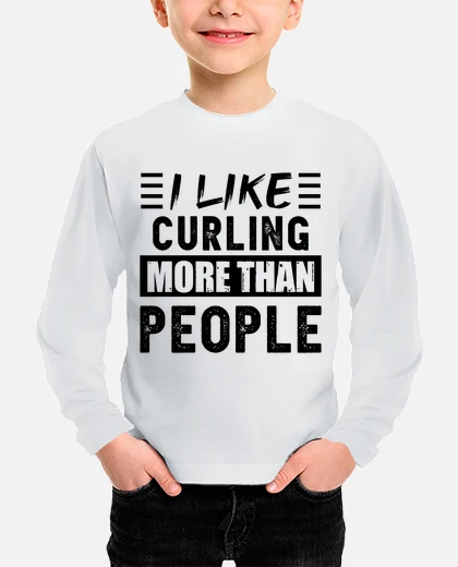I like curling more than people funny kids t-shirt tostadora