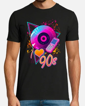 Playera i love 90s nostalgia retro vintage reg. laTostadora Mexico