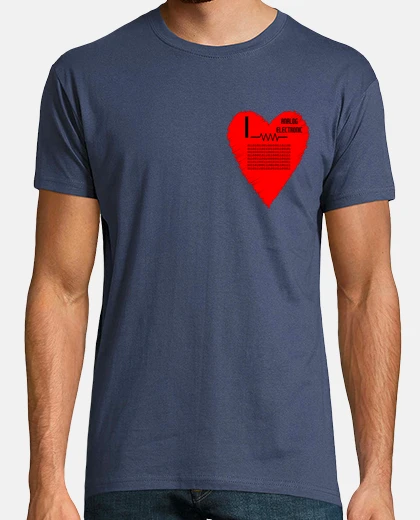T-shirt i love analogico elettronica binario