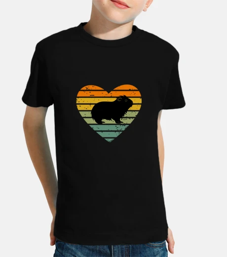 Kids I Love Guinea Pig Retro Heart Silhouett