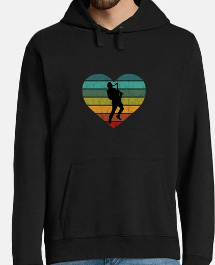 Hoodie I Love Jazz Saxophone Fan Saxophonist