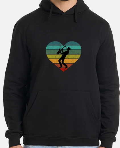 Hoodie I Love Jazz Saxophone Fan Saxophonist