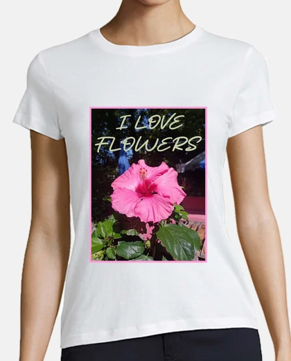 Tee-shirt i love la photographie de fleurs