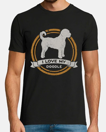 Tee-shirt i love mon cadeau doodle chiot race chien animaux chiens