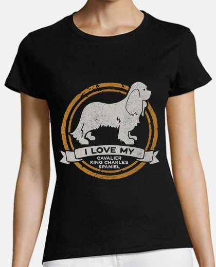 Tee-shirt i love mon chien de race cavalier king charles spaniel