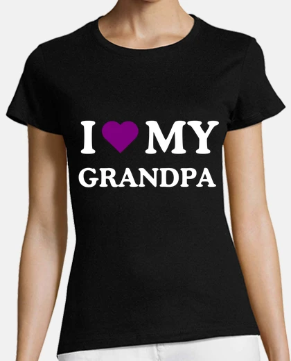 Tee-shirt i love mon grand-père violet sensibilis