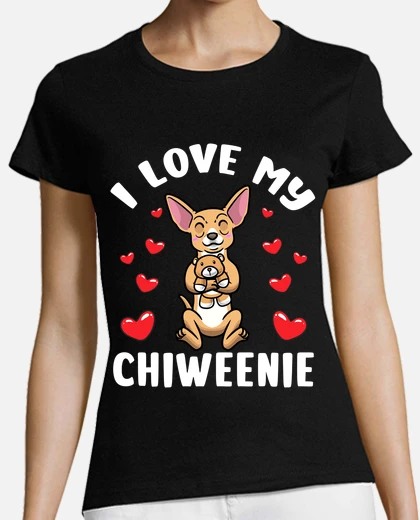 I love my chiweenie dog with stuffed t-shirt tostadora
