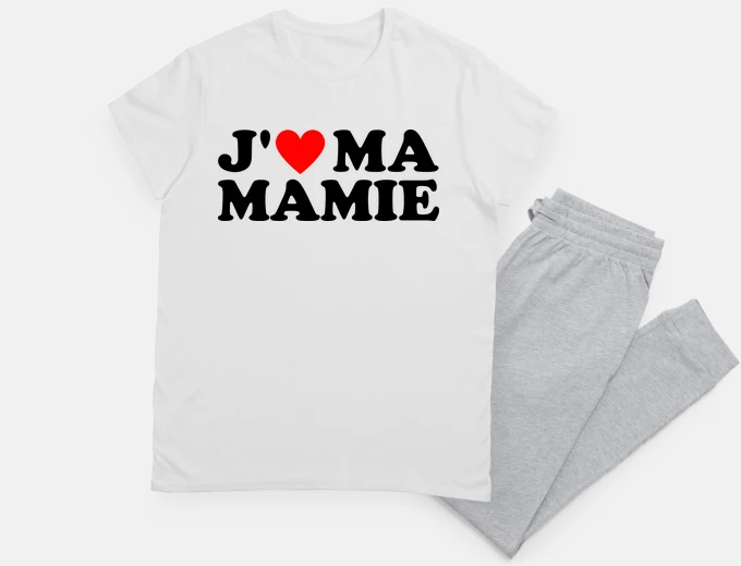 Pyjama I love my grandmother red heart gift