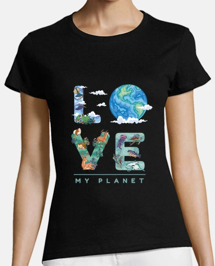 Playera i love my planet protection wildlife