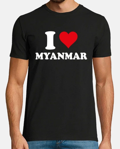 Tee-shirt I Love Myanmar Birmanie Coeur Cadeau