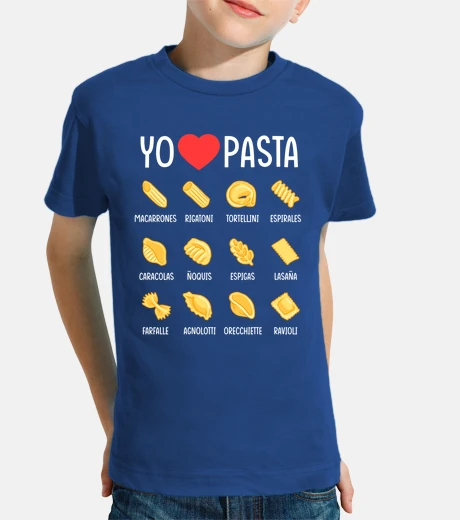 Ropa I Love Pasta Tipos de Pasta Comida Amor Cocina Italia