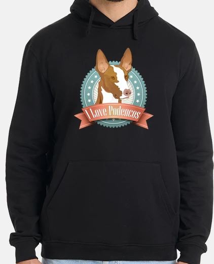 Sudadera i love podencos, sudadera hombre