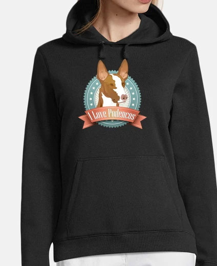 Sudadera i love podencos, sudadera mujer