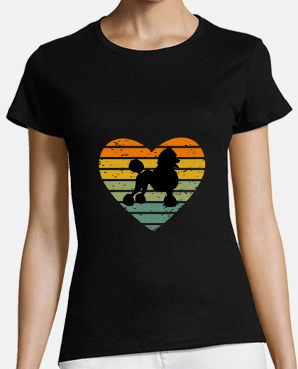 Playera i love poodle retro heart design for