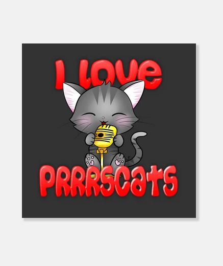 Stampa i love prrrscats - tela cuadrato