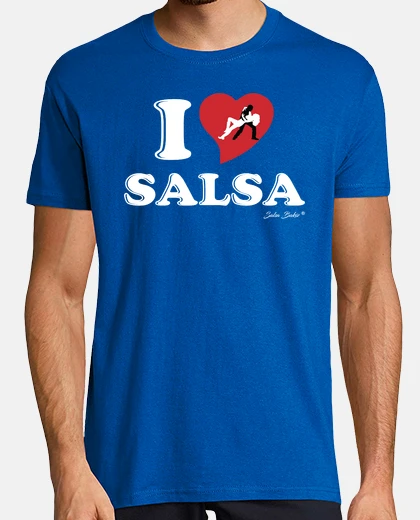 Tee-shirt i love salsa blanc style rétro
