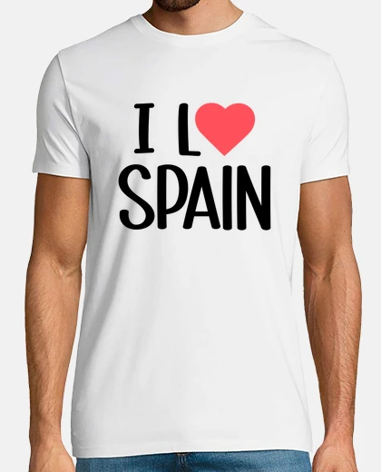 Tee-shirt i love spain , drapeau espagnol ,