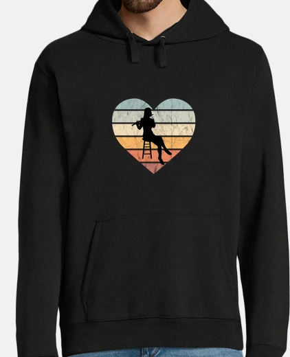 Hoodie I Love Transverse Flute Flutist