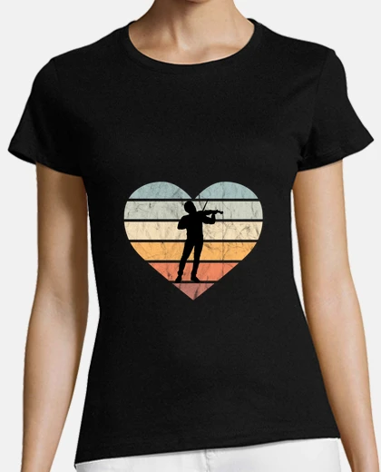 Playera i love violin retro violin classical