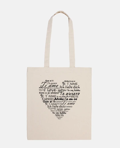 Bag i love you in several languages